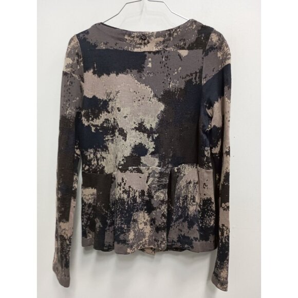 Anthropologie Charlie & Robin Wool Cardigan Medium Brown Tan Tie Dye Whimsygoth - Picture 10 of 11